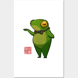 dapper bowtie frog Posters and Art